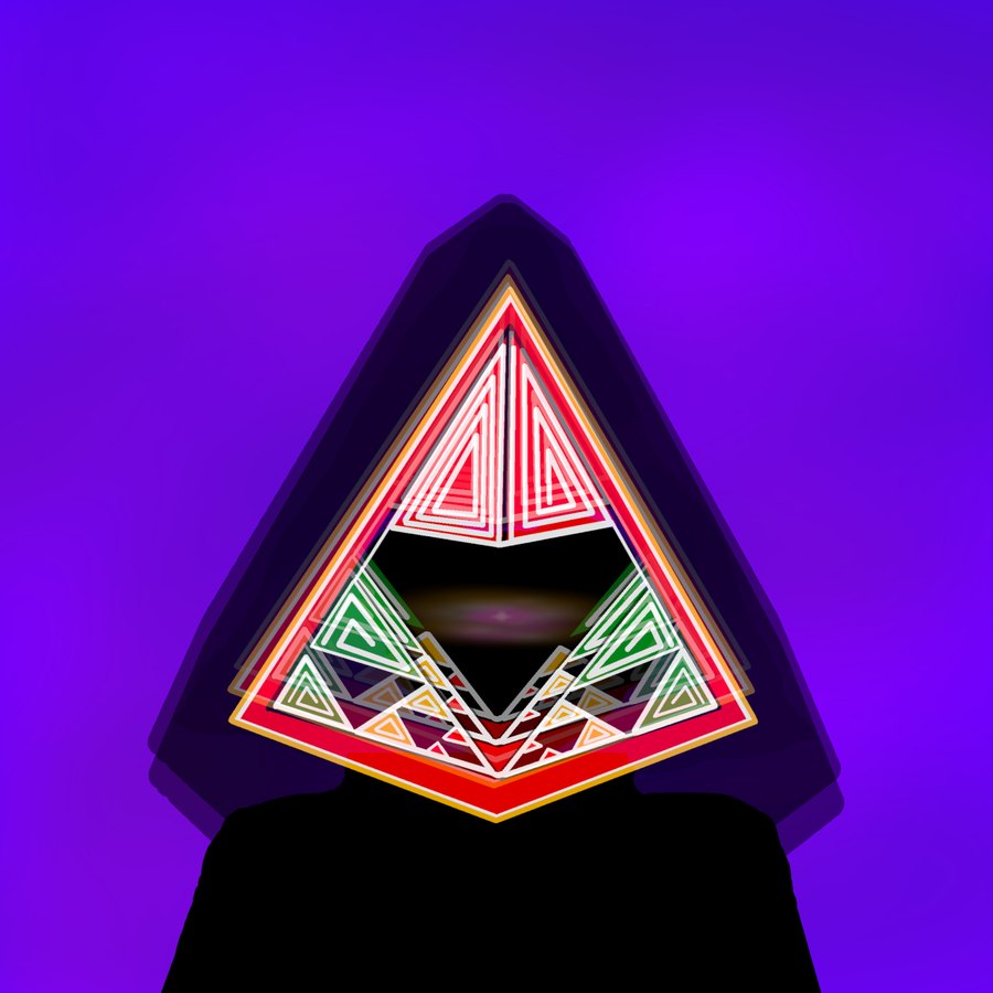 Atla: hooded figure with a glowing triangular face